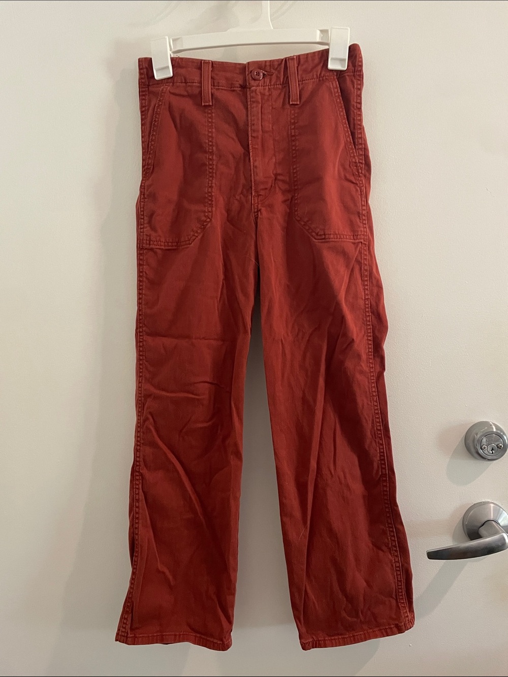 Levi's Ribcage Straight Patch Pocket Pants Burnt Orange Waist 26
